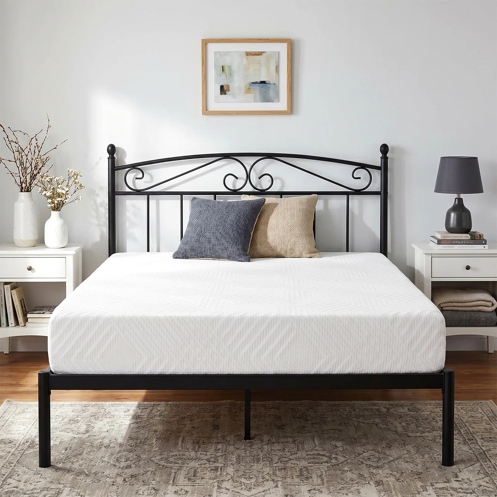 10 inch King Size Mattress, Green Tea Gel Memory Foam Mattress in a box, Gel Infused Mattress, White