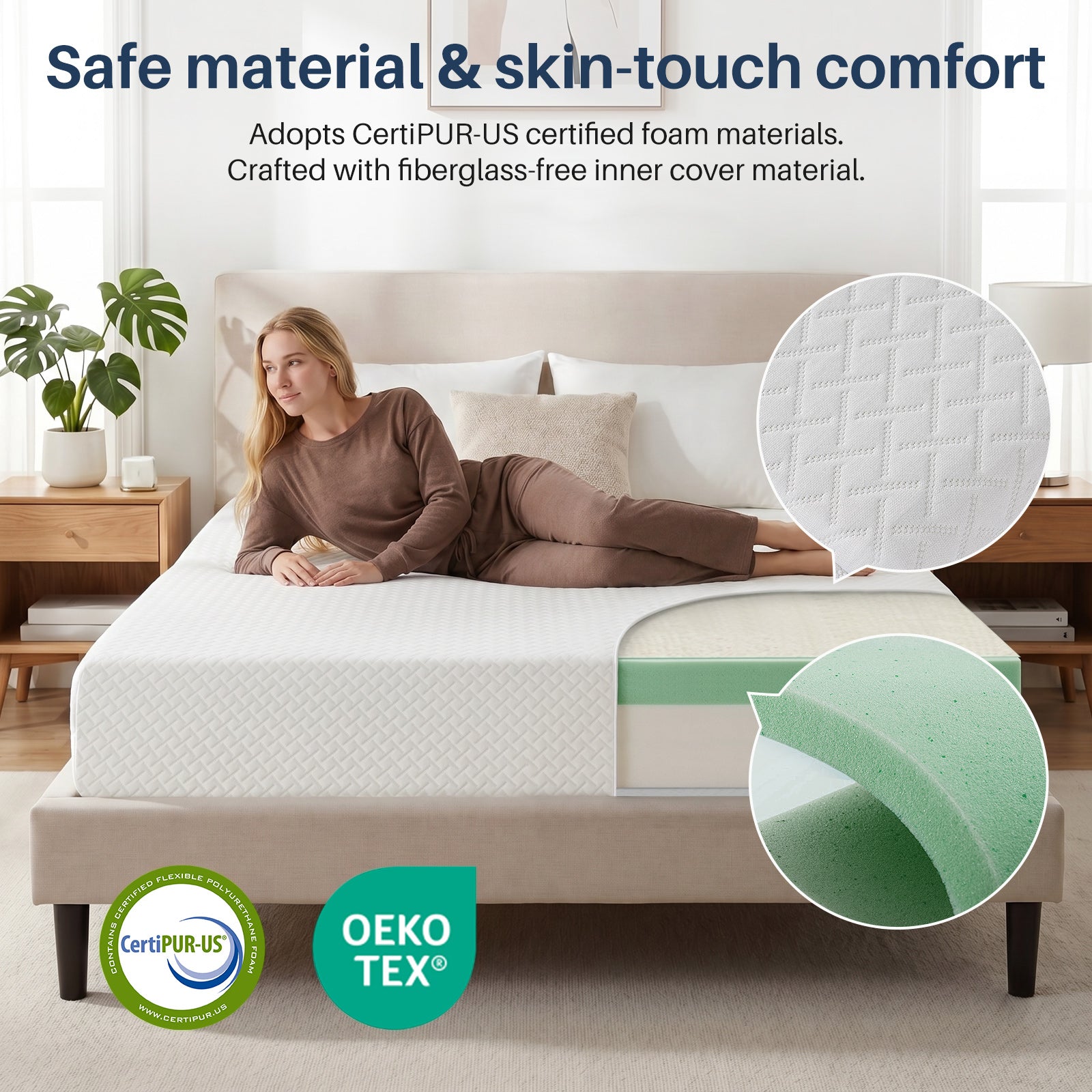 Twin Mattress, 6 inch Memory Foam Mattress Bed in a box, with Green Tea Gel, Medium